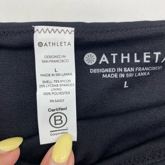 NWT- Athleta Black Clean Medium Bikini Swim Bottom L - Picture 8 of 11